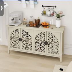 4-Door Hollowed-Out Cabinet 