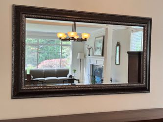 Black large frame beveled wall Mirror