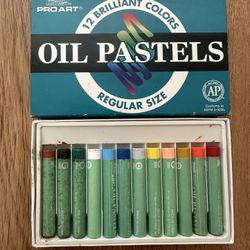 Vintage Pro Art Oil Pastels 12 Colors Regular Size Original Box