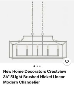 New in box Home Decorators Crestview 5-Light Linear Chandelier