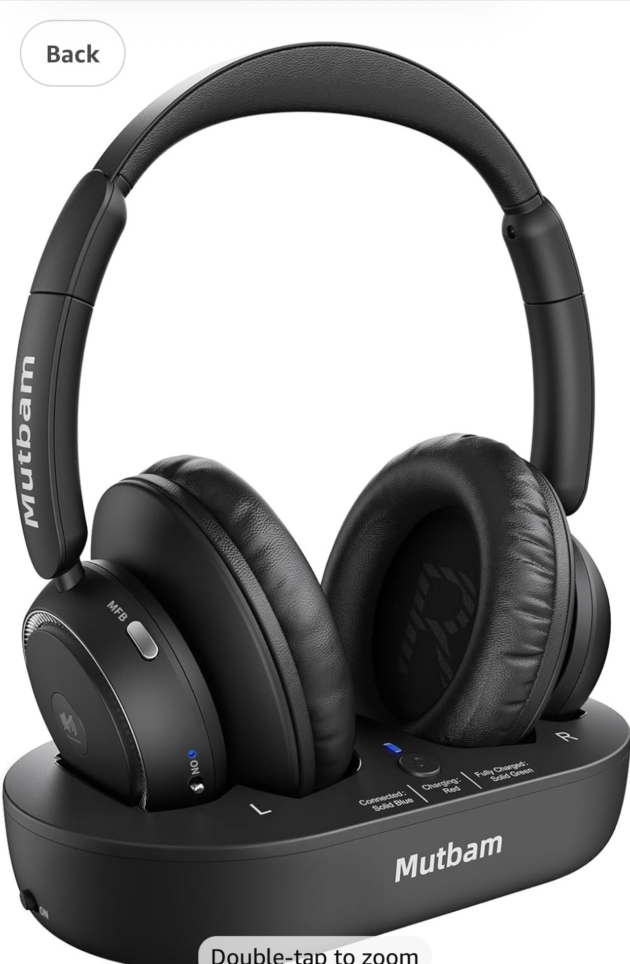Wireless Headphones for TV, TV Headphones Wireless for Seniors - Bluetooth tv Headset with Transmitter & Charging Base, 65Hrs Battery, No Delay, Light