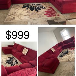 Extra large 5pc Crate & Barrel lounge sectional  with chaise