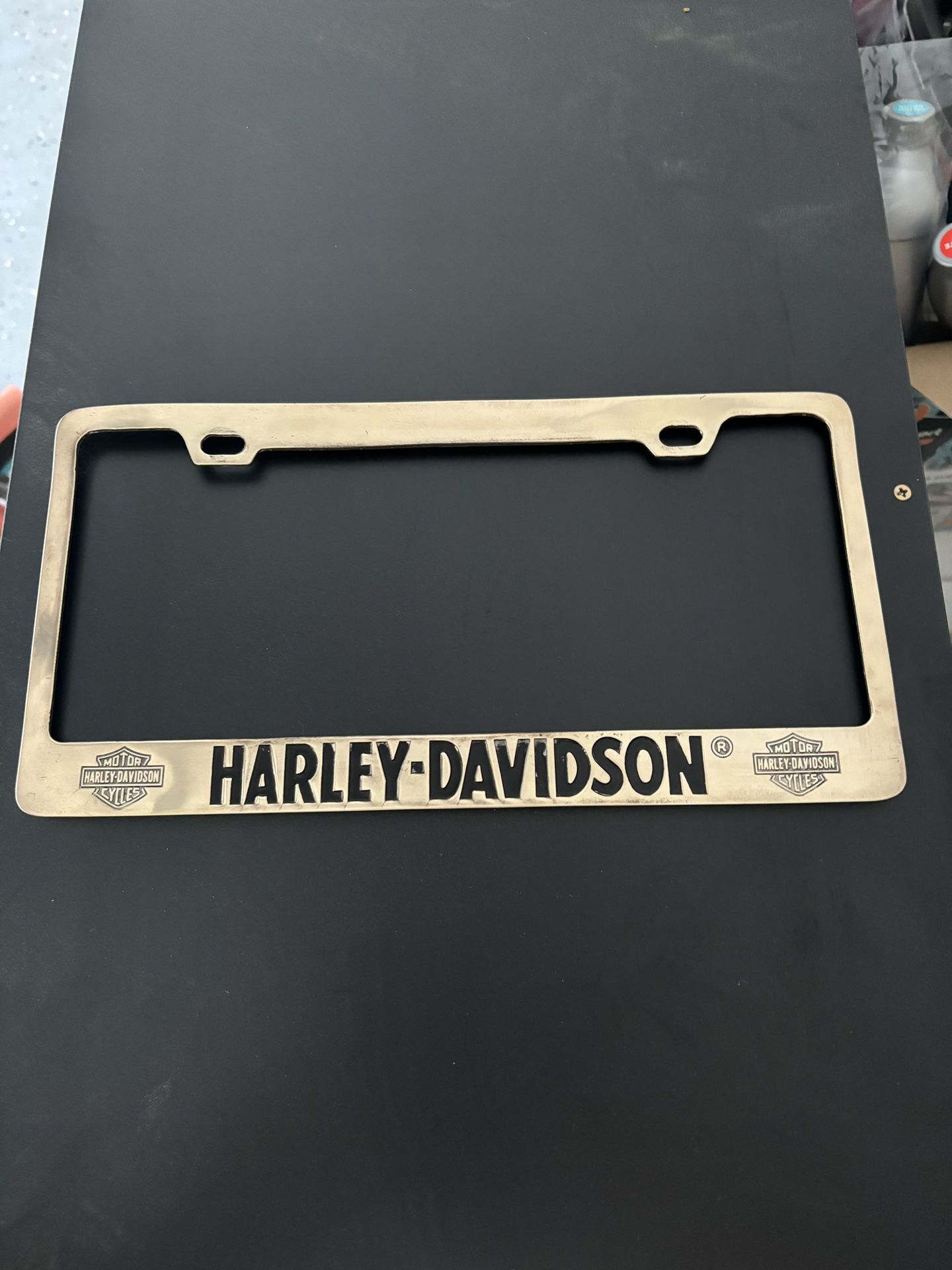 Brass Harley Davidson Tag Holder