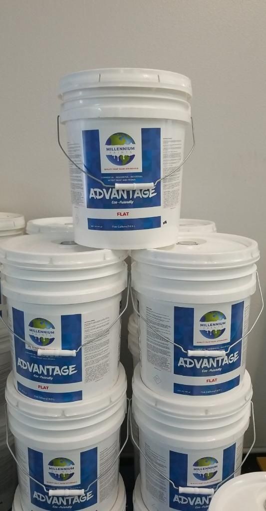 Exterior paint buckets! Flat paint + primer 65 a 5 gallon bucket Many