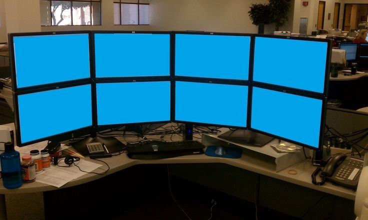 20" Dell Computer Monitors on Rotating Stands For Horizontal or Vertical Viewing Positions