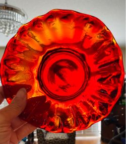 Stunning Ruby red Amberina Viking Glass Art glass bowl