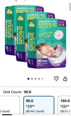 Sposie overnight booster sleep pad, 132 count
