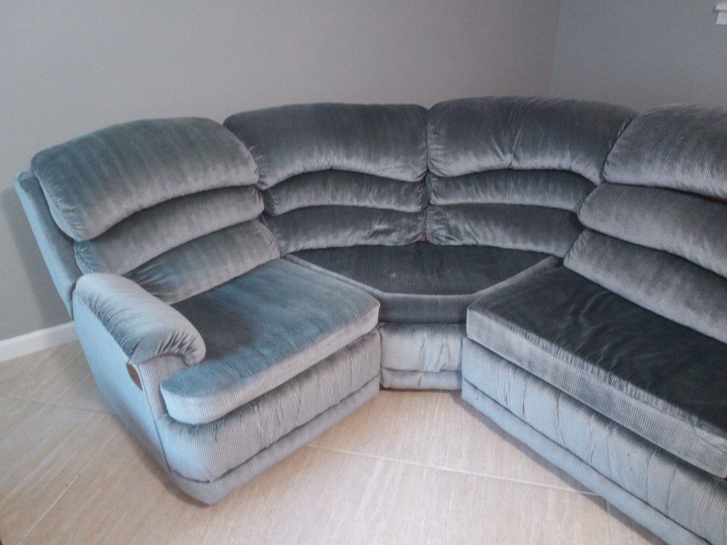 Sectional couch with sleeper and recliner