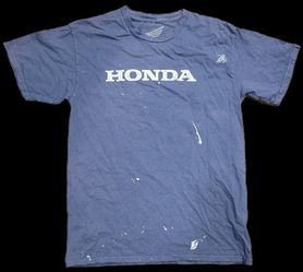 Urban Outfitters Honda Race Team Paint Splatter Blue Tee Small 