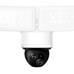 eufy - E340 Outdoor Wired 3K PTZ Security Camera with Floodlights and Dual Lens - White
