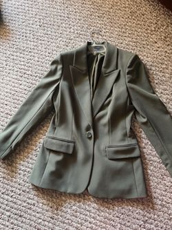 Express Olive Green Single-Button Blazer M