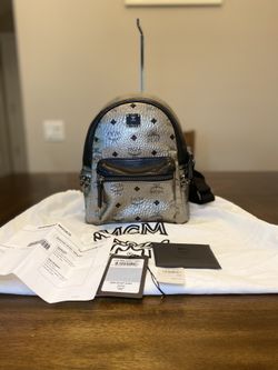 MCM Small Backpack Sliver Leather
