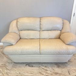 Faux leather loveseat 