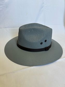 Gray Wide Brim Fedora Hat