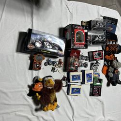 Harley Davidson Ornaments Collectibles Die Cast. Stockings, Beanie Babies Bikes
