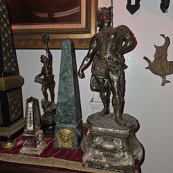 Antique Statue Musketeer Spelter 