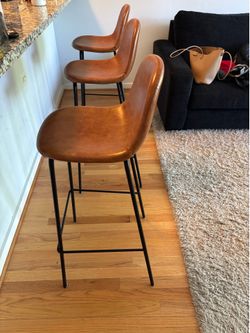 Modern cognac brown counter stools