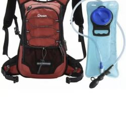 Dtown Hydration Pack Backpack for Hiking Biking or Running,with 2L Water Bladder