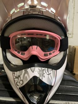 open face motorcycle helmet small used And Googles
