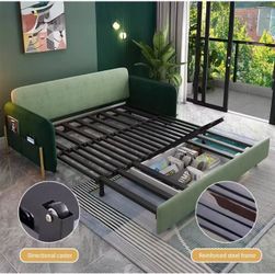 Sectional Sleep Sofa Pull Out Couch,Velvet Convertible for Home | DYPODTEN