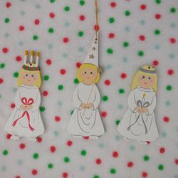 Vintage Wood Angel Christmas Carolers Embroidery Design ChristmasTree Ornaments