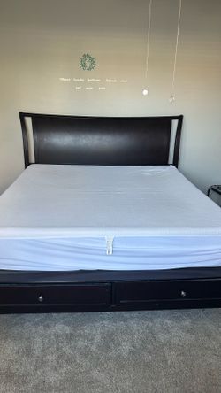 Bedroom set - Bedbox with headboard, Zinus mattress 12”, Chester and dresser