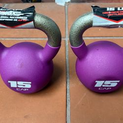15.lbs X 2 Kettlebells NEW