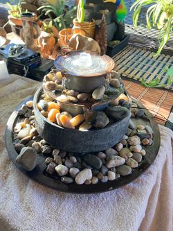 Tabletop Tiered Water Fountain with Rocks
