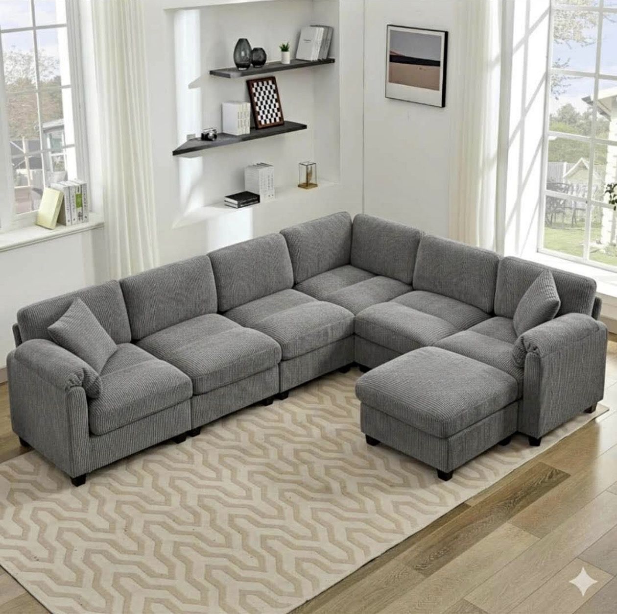 Sectional Modular Sofa With Ottoman