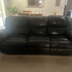 Black Leather Reclining sofa