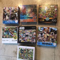 7 Puzzles (some Brand New/still Sealed!) $1.35 Each When Buy As Package Deal For $10 - Or $3 Each…Must Come To Me In Huntington Beach