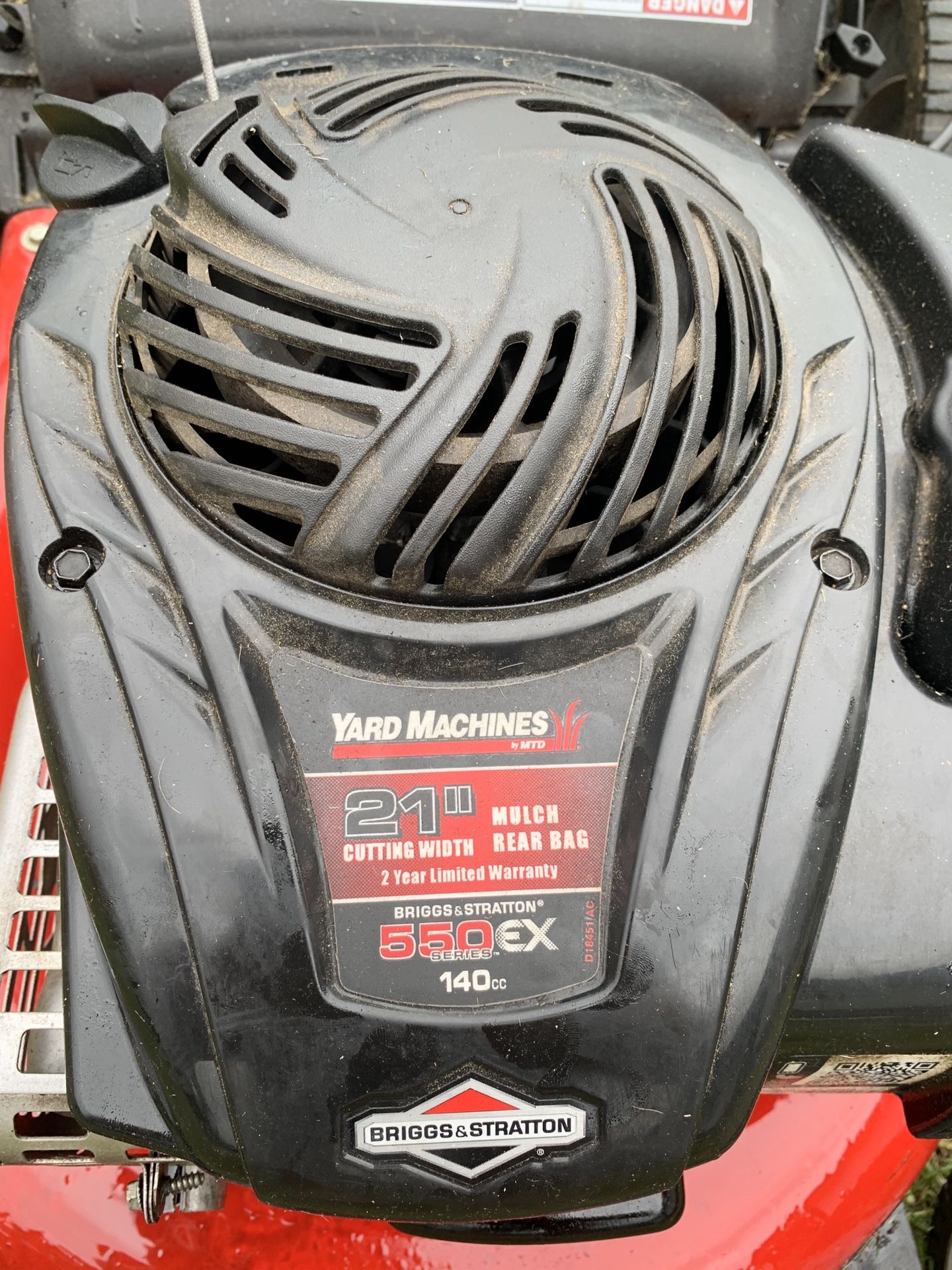 Yard machine 21” Lawn Mower Briggs&Stratton 550EX Series 140cc for Sale