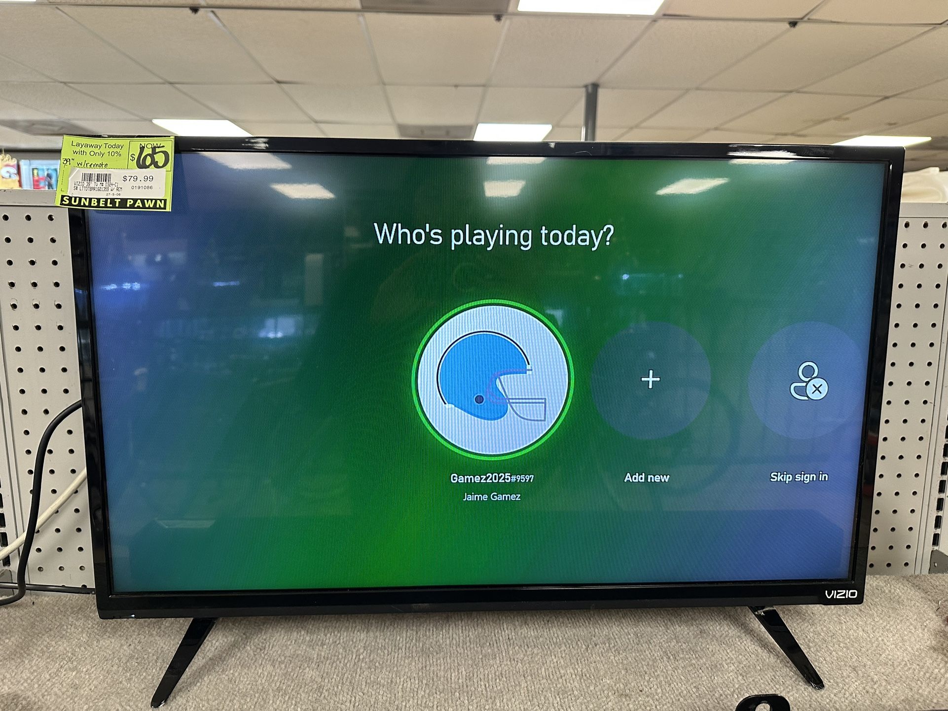 Vizio 39” Television (not Smart) With Remote