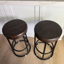 Wood and Iron Stool - Counter Height 