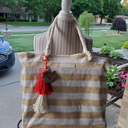 Vera Bradley Summer Striped Tote, Like New