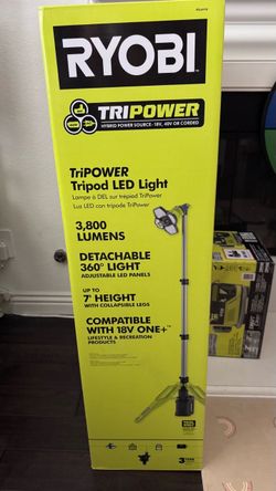 Ryobi Hybrid Tri-Power Tripod Light (Tool Only) 18V 40V or AC ext cord