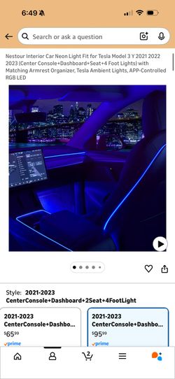 Tesla Y Neon Lights To Install In Car