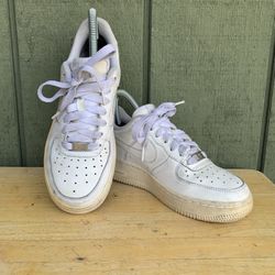 Nike Air Force Size 3.5Y Women’s Size 5 One 1 Triple White Low 314192-117 Shoes