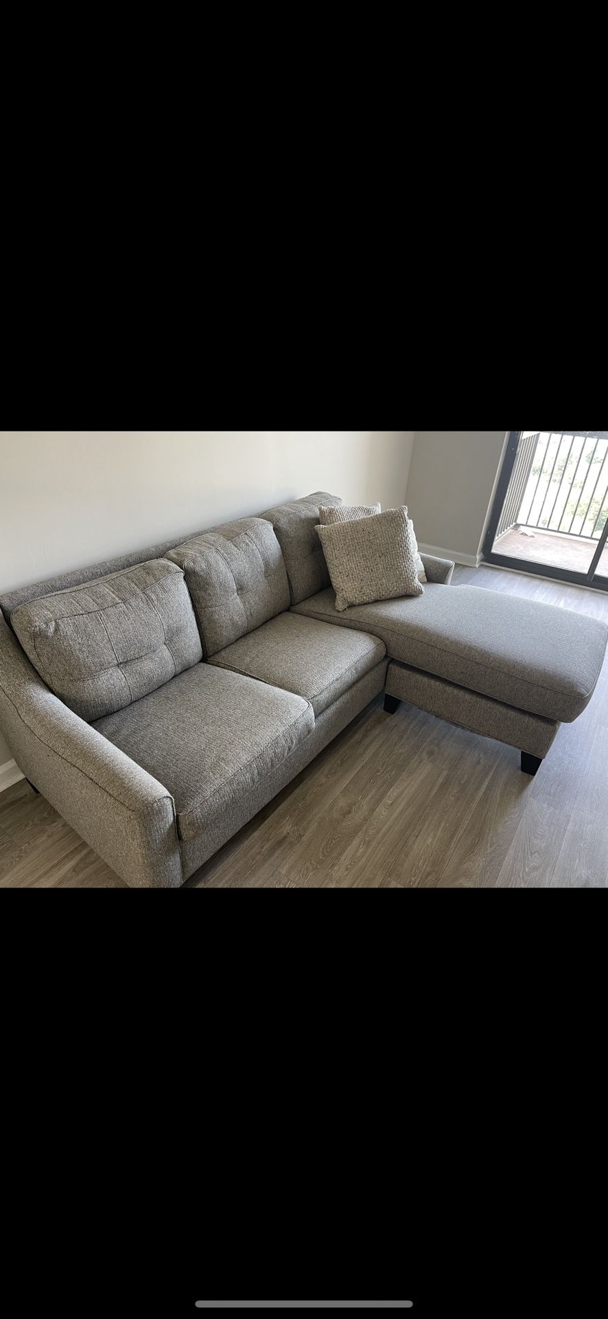 Grey Small Sectional Perfect For Apartments