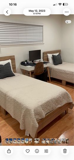 Twin bed and mattress