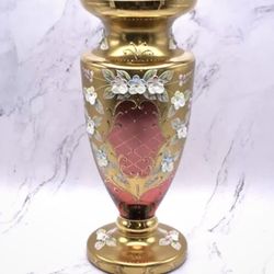 Rare Vintage Bohemian Czech Ruby Red Glass Case