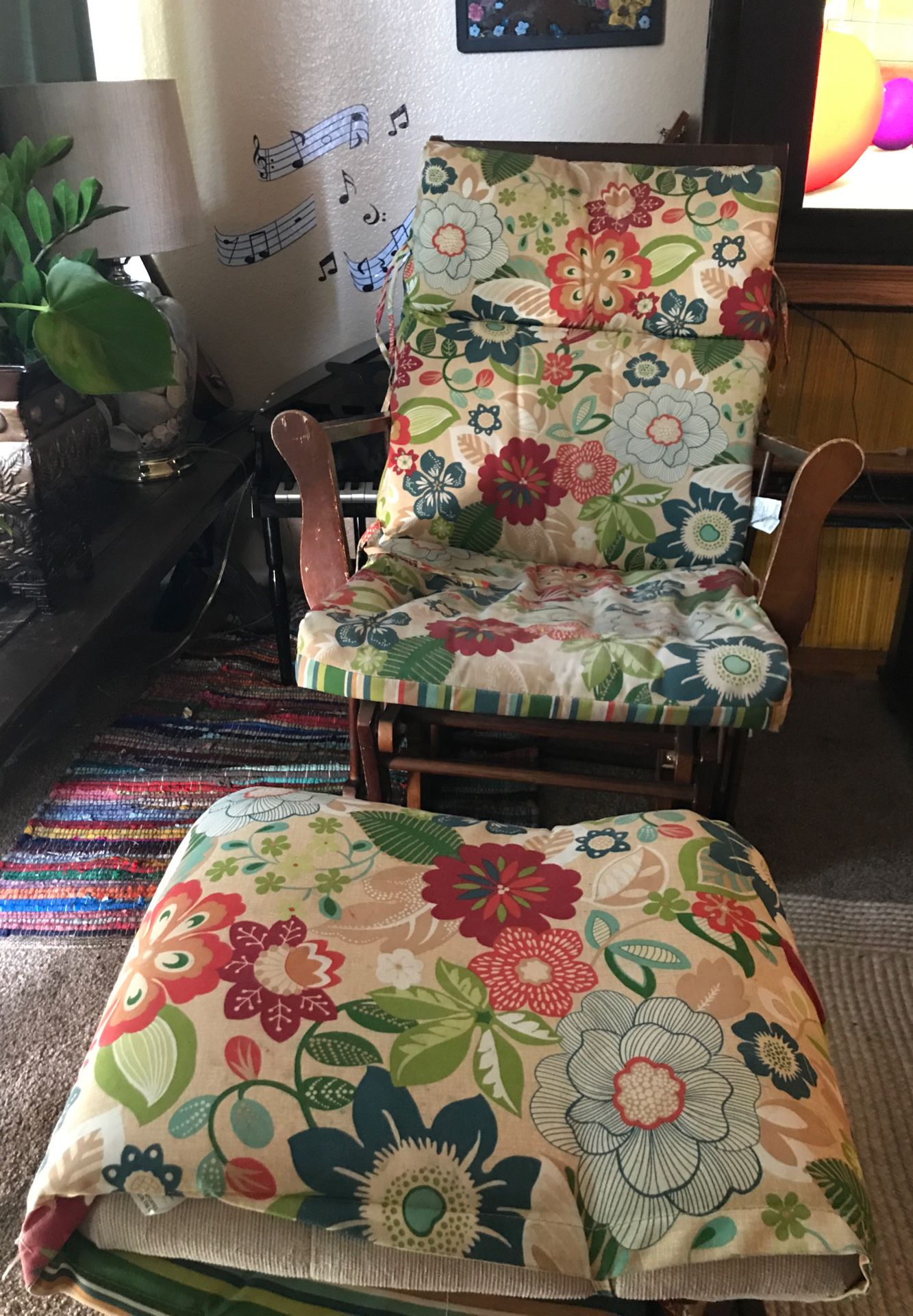 Flower Pattern Rocking Chair