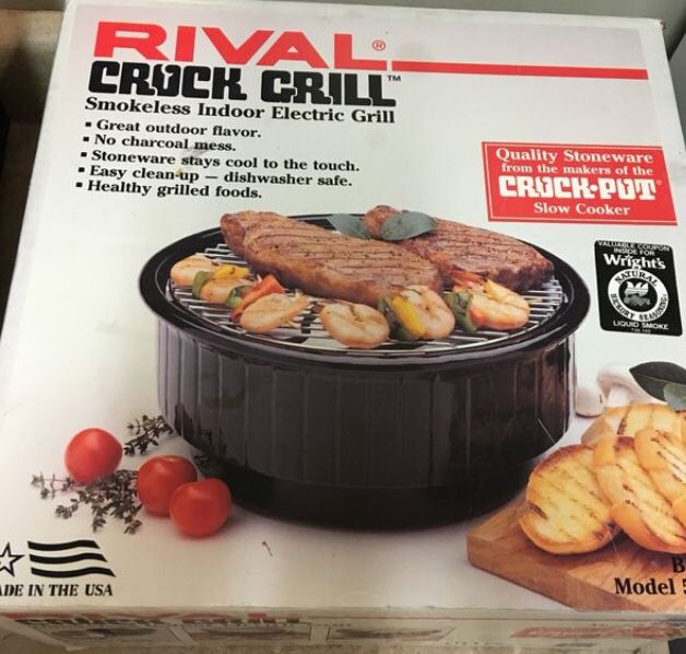 Rival Crock Grill Smokeless Indoor Electric Grill Brand New