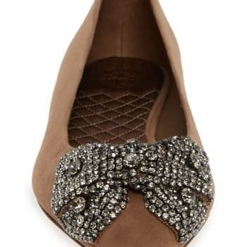 Tory burch esme hotsell crystal bow flat