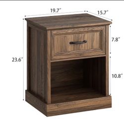 Rustic-style nightstand, new and assembled (one piece).