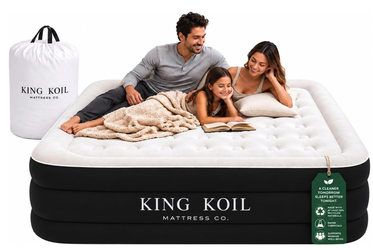King Koil Luxury Air Mattress Queen with Built-in Pump (20” Raised Airbed)
