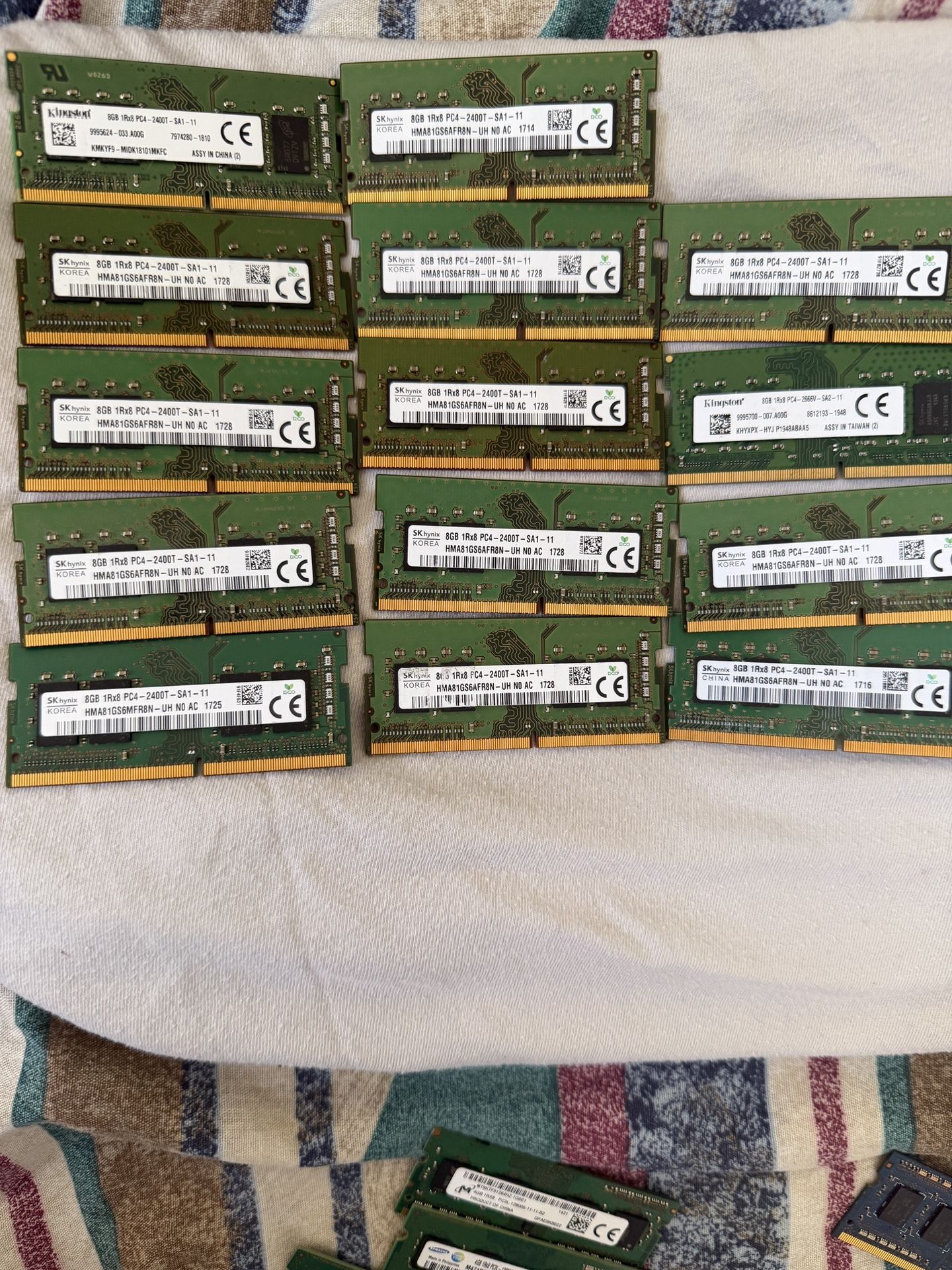 Laptop Ram Lot DDR4 8gb Sets  Read Description  