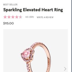 Pandora Elevated Heart Ring