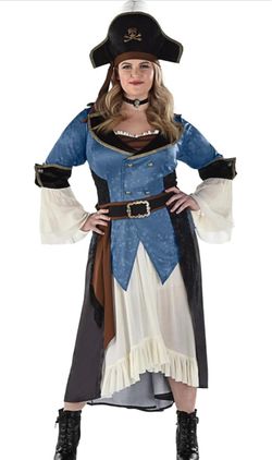 Women's XL Pirate Costume Set with Hat and Choker