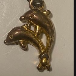 Gold Tone Costume Dolphin Pendant Charm